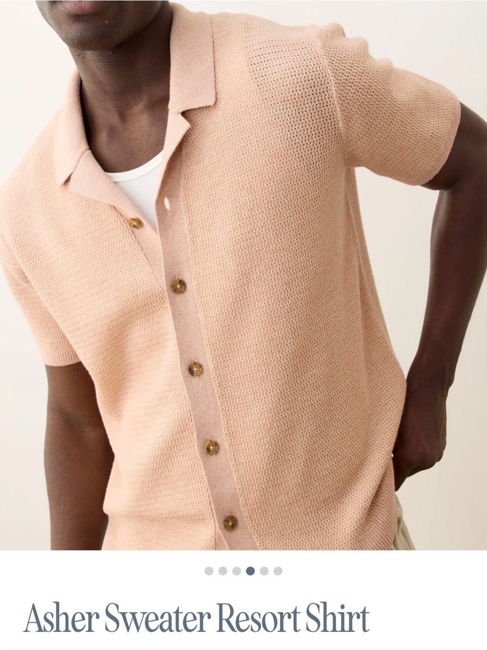NWT Marine Layer Men’s XL Sweater Resort Shirt - coral(color is Raw Earth).